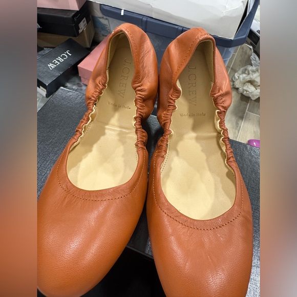 J. Crew Emma Leather Ballet Flats - Burnt Spice - Picture 3 of 5